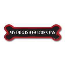 My Dog is a Falcons Fan Dog Bone Car Magnet - 2 x 7" Dog Bone Decal Heavy Duty