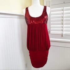 Forever 21 Red Sequin Sleeveless Racerback Dress Juniors Size Small