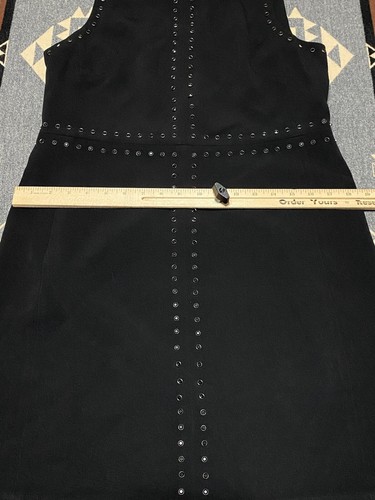 LK Bennett Dr Ruby Black Studded Sleeveless Midi Dress Sz US 8 BR - Picture 5 of 9