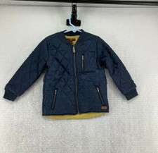 7 For All Mankind Boys Long Sleeves Zipped Pockets Blue Puffer Jacket Size 4