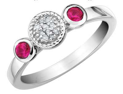 Lab-Created Ruby Ring 1/3 Carat (ctw) in Sterling Silver
