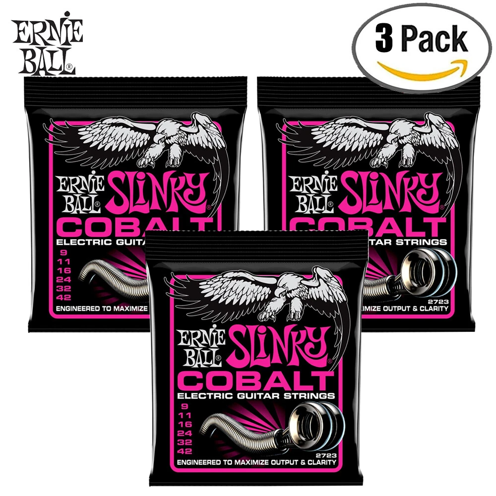 3-PACK Ernie Ball 2723 Super Slinky Cobalt Electric Guitar Strings