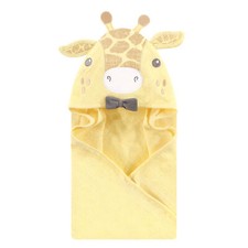 Hudson Baby Cotton Animal Face Hooded Towel, Bowtie Giraffe, One Size