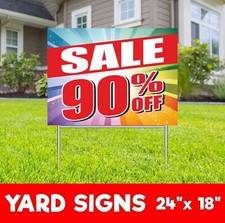 SALE 90 OFF Yard Sign Corrugate Plastic with H-Stakes Lawn Sign Discount Save