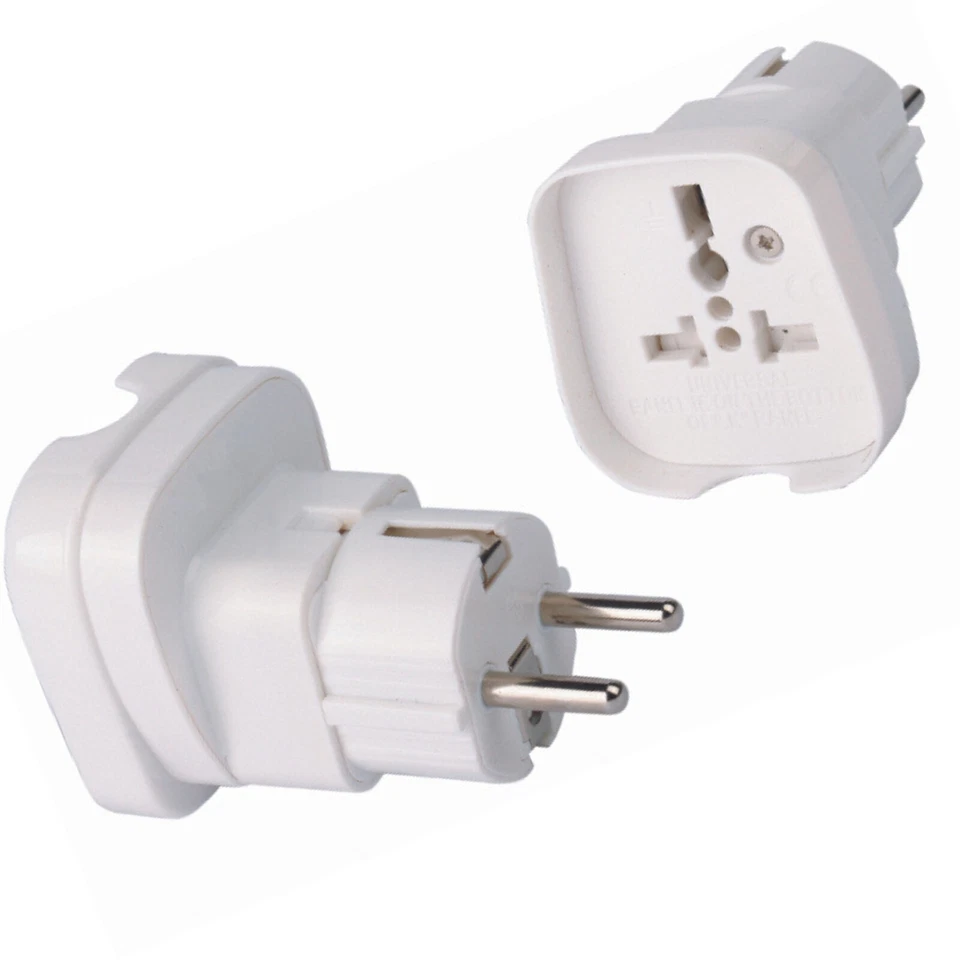 Reiseadapter Stromadapter UK USA Schweiz Italien auf EUROPA mit Schutzkragen - Bild 3 von 4
