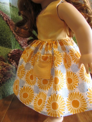 HANDMADE 18" american girl/our gener jumper doll clothes country blair sunflower - Picture 6 of 6