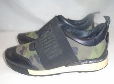 Love Moschino Womens Green Camo Shoes Size EU 37 US 7 M COA