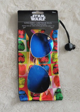 Disney Star Wars Sunglasses UV Protection Gold Blue Reflective w/ Rainbow Bag
