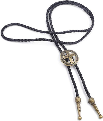 BRBAM Fashionable round Shape Cross Bolo Tie Exquisite Shield and Multi-Colored 