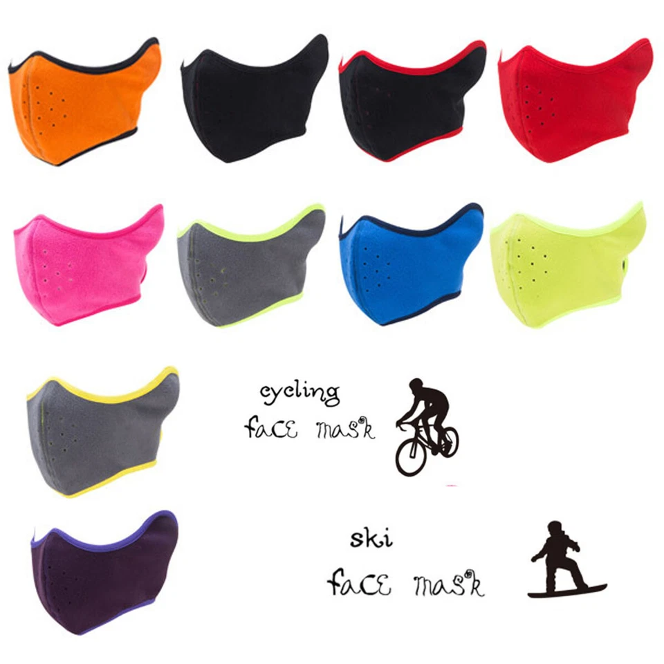 Media máscara facial de invierno polar cálida a prueba de viento para hombres mujeres esquí al aire libre ciclismo Foto 2 de 4