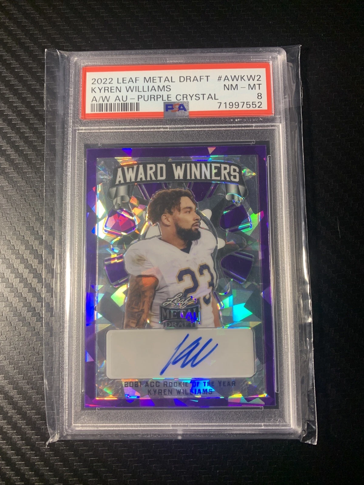 Kyren Williams Leaf Metal Draft Award Winners Autographs #AWKW2 Purple Crystal
