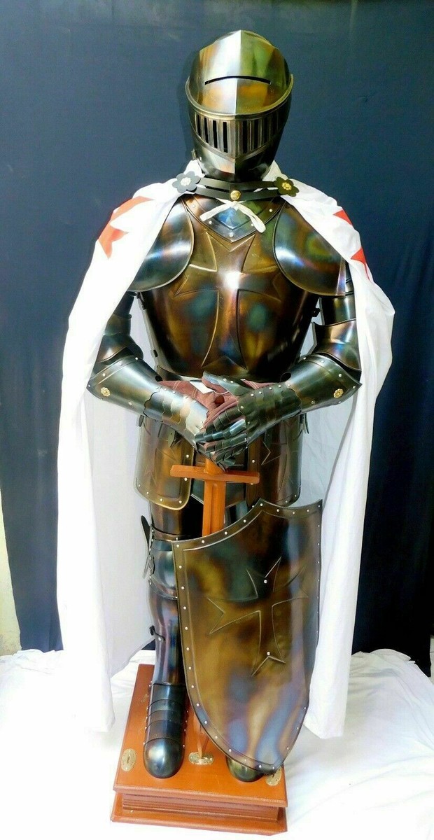 Costume d'armure de chevalier croisé médiéval combat gothique Costume d'armure de chevalier croisé médiéval combat gothique