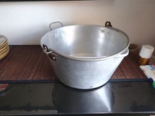 VINTAGE QUALITY ALLOY JAM PAN / PRESERVING PAN - LOCKING HANDLE - 37cm x 17cm