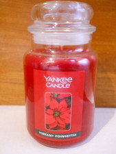 New Yankee Candle 22 oz Large Jar, VIBRANT POINSETTIA, Red, Floral