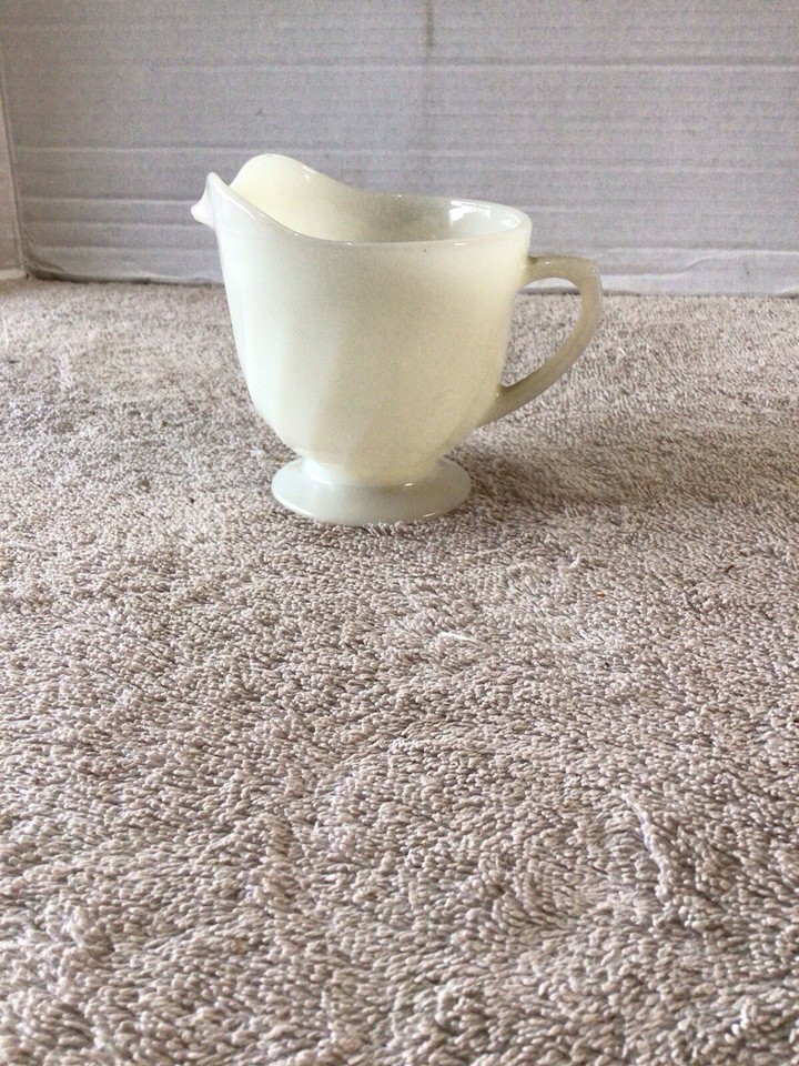 Vintage Fire King Oven Ware Milk Glass Creamer 3 3/4” Tall eBay