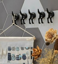 Dog Hooks Metal Hangers Set Of 5 Entryway Bathroom Wall Leashes NIB New