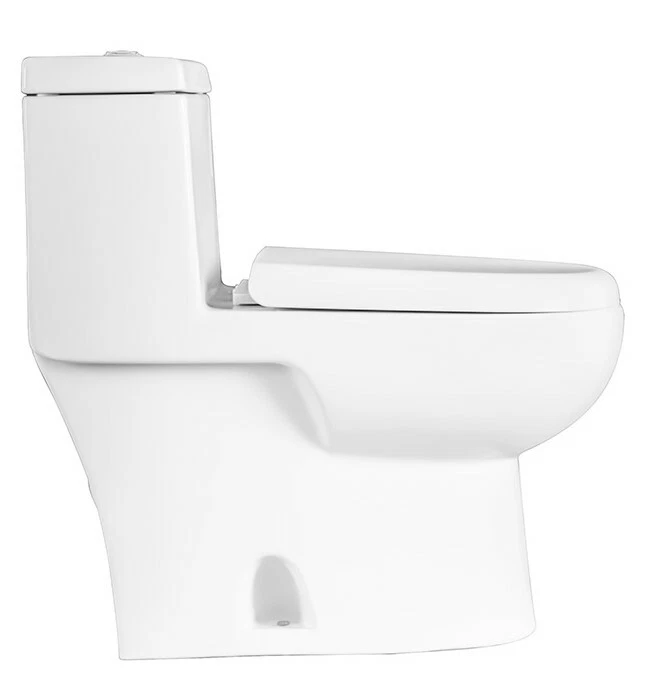 Inodoro alargado de una pieza de doble descarga Fiore32169D con asiento de cierre suave, blanco Foto 3 de 4