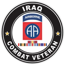 82nd Airborne Division Iraq with GWOT Ribbons Combat Veteran Bumper Sticker 5"