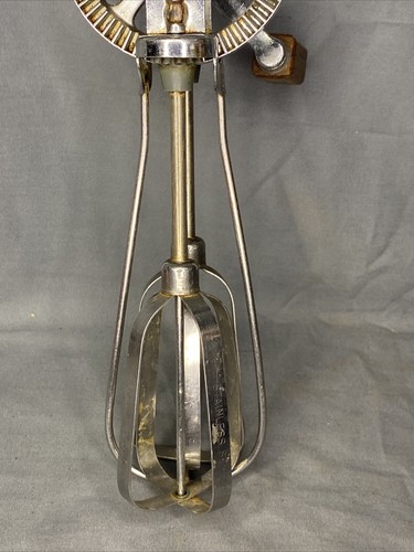 Vintage Trauzeugin Edelstahl Eierschläger Handkurbel Mixer Ekco funktioniert USA - Bild 3 von 5