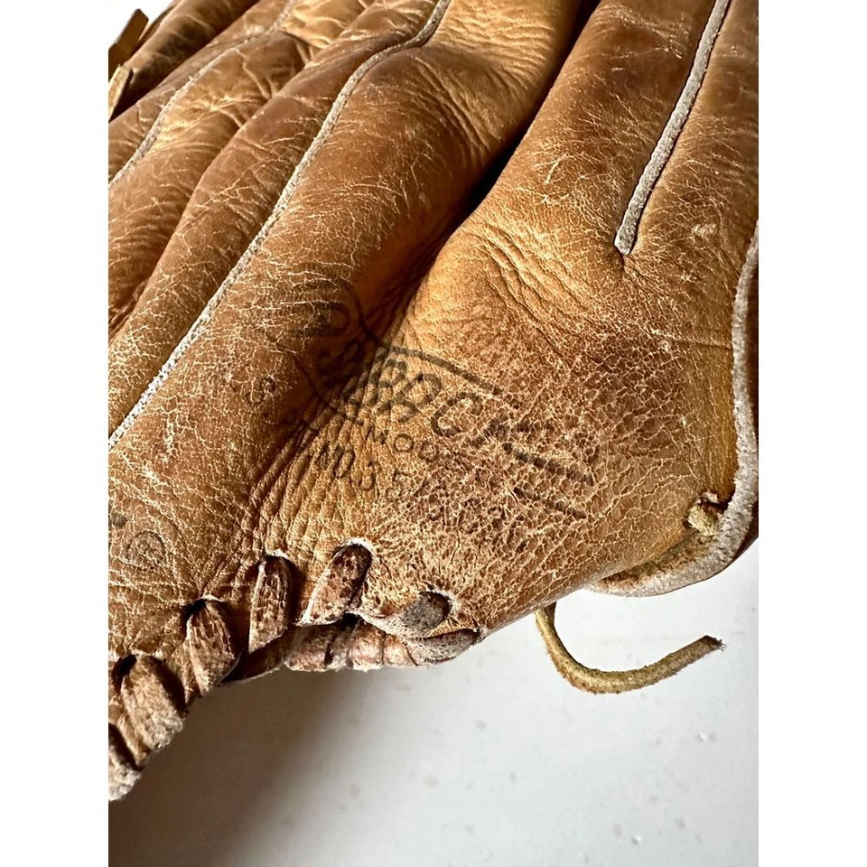 Guante de béisbol vintage Rawlings guante de cuero clásico equipo deportivo de campo Foto 4 de 4