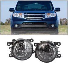 2PCS Bumper Fog Light Lamp Clear Lens For Honda Pilot 2012-2014 2015 Replacement