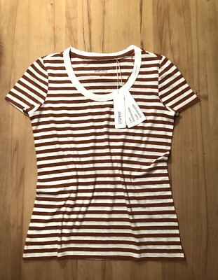 Neu Esprit Baumwoll Kurzarm Ringel Shirt Organic Cotton, Tencel Gr. M