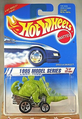 #ad 1995 Vintage Hot Wheels #345 1995 Model Series 4 12 SPEED A SAURUS Green w 5 Sp $8.83