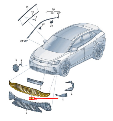 NEW VW ID.4 E21 FRONT BUMPER LOWER GRILLE 11A853671AZD4 GENUINE