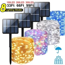 100/200/300 LED Solar String Fairy Lights Garden Outdoor Party Xmas Decor Lamp