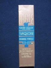11 Turquoise Drawing Pencils 4H Vintage  "Electronic" Graphite Eagle Pencil Co.