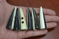 6 PCS BUFFALO HORN TOGGLE SEWING 2 HOLE BUTTONS CRAFT 2" #2273