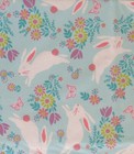 Easter Bunnies Hopping Among Flowers and Butterflies Vinyl Tablecloth Var Size