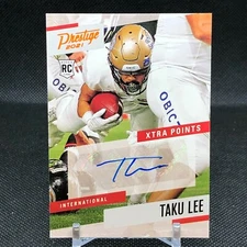 2021 Panini Chronicles Prestige Taku Lee Orange SP RC Blue ink Auto Xtra Points