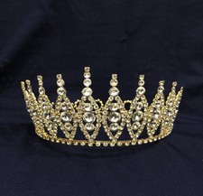 Crystal Rhinestones With Gold Plated Round Crown.3"Tall. Pick Your Color