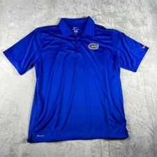 Nike Men's Florida Gators Dri-FIT Polo Shirt Blue XL Short Sleeve