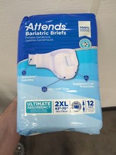 Attends Adult Diapers Bariatric Underwear Overnight Heavy XXL 2XL 12 Count