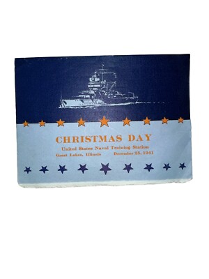 1941 US NAVAL TRAINING STATION  December 25th Christmas Day Menu Great Lakes IL