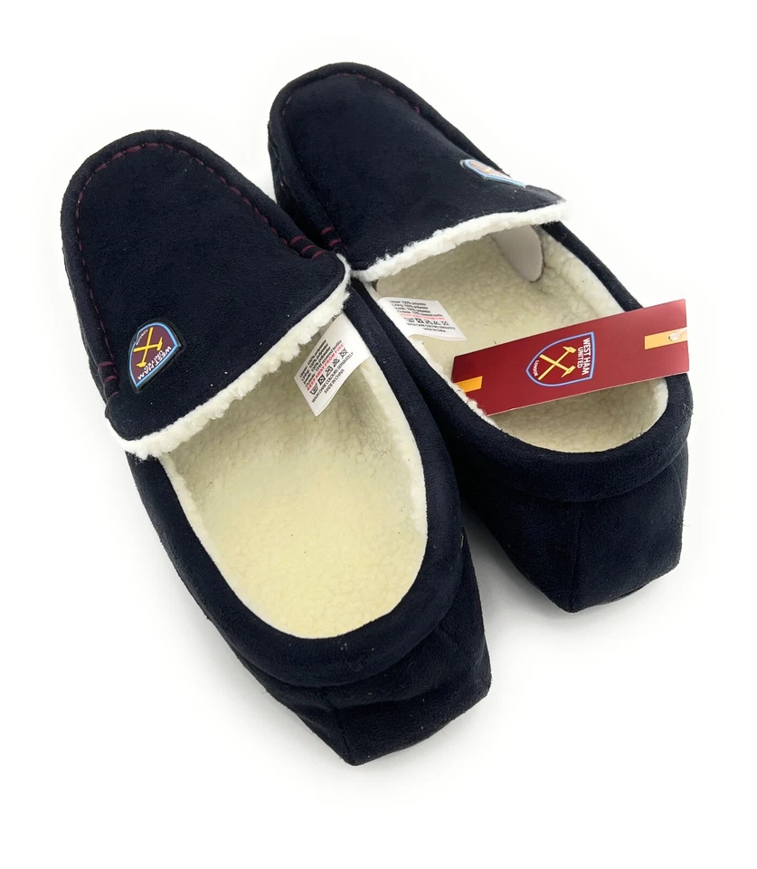 Mens West Ham Moccasin Slipper, Great West ham gift for any occasion - Image 2 of 4