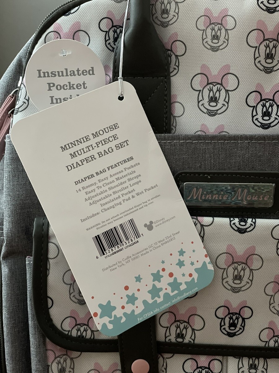 mi様 Minnie Mouse (Disney) Diaper Bag traveling backpack Gray