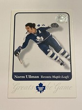 2001 Fleer Greats of the Game Hockey #43 - Norm Ullman - Toronto Maple Leafs