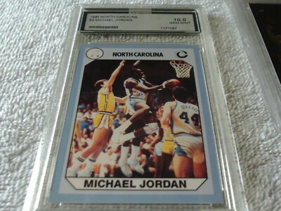 1990 #3  MICHAEL  JORDAN  COLLEGIATE COLLECTION  N.C.   ADVANCED  GEM MINT 10   