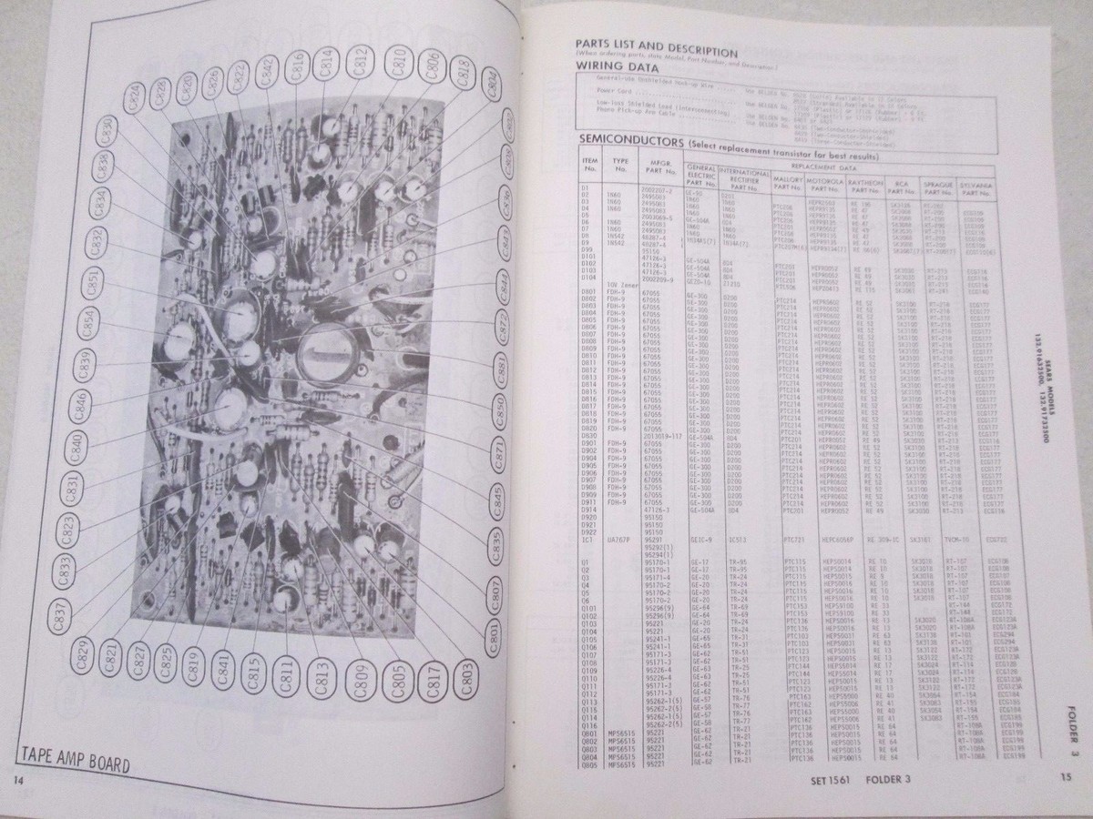 Sams Photofact Folder Radio Parts Manual Sears 132.91632500