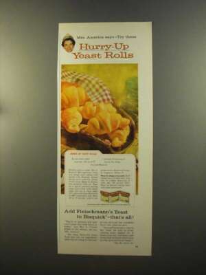 1959 Fleischmann's Yeast Ad - Hurry-Up Yeast Rolls