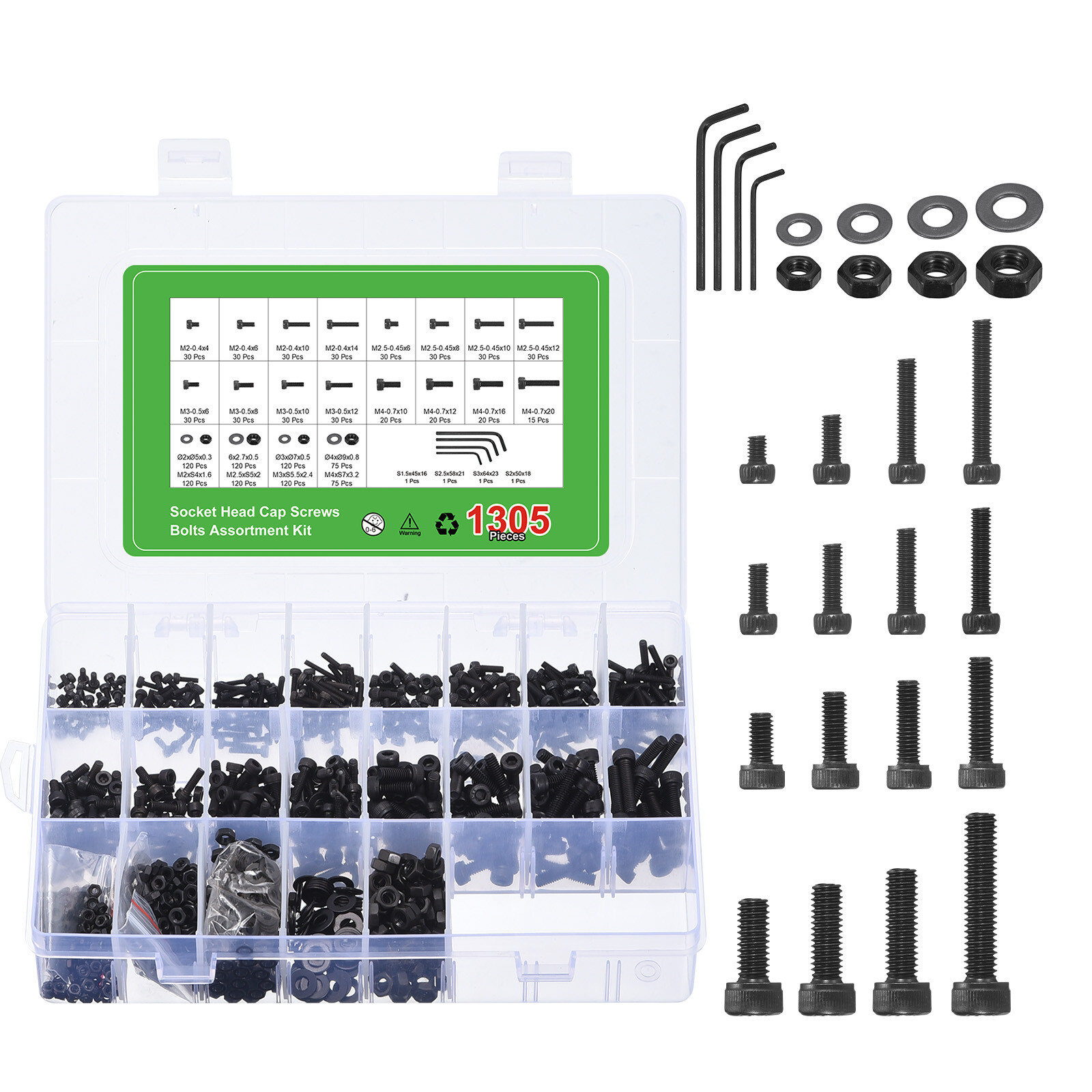 Hex Socket Bolt Kits (M2 M2.5 M3 M4), Grade 12.9 Drive Screws