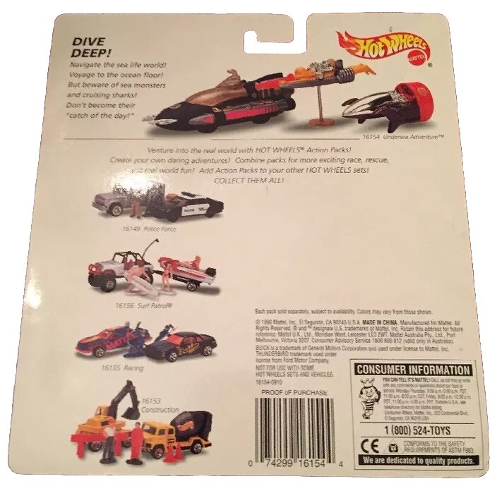 Hot Wheels Action Pack Undersea Adventure Die Cast 1:64, MISP (B55
