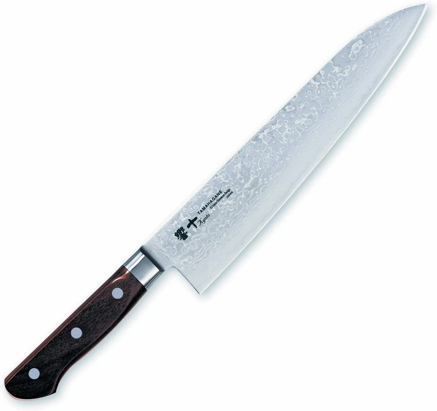 Kataoka KP-1104 Kyoto Chef's Knife 240 mm damascus black plywood