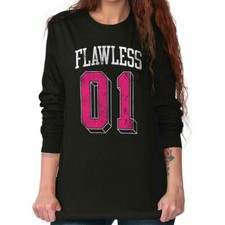 Flawless Confident Girly Cute Athlete Sports Long Sleeve T Shirt Tees For Women