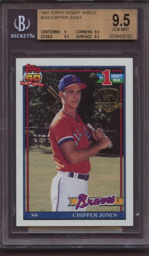 1991 TOPPS DESERT SHIELD #333 CHIPPER JONES BGS 9.5 RC 9,9.5,9.5,9.5 Hot Rare