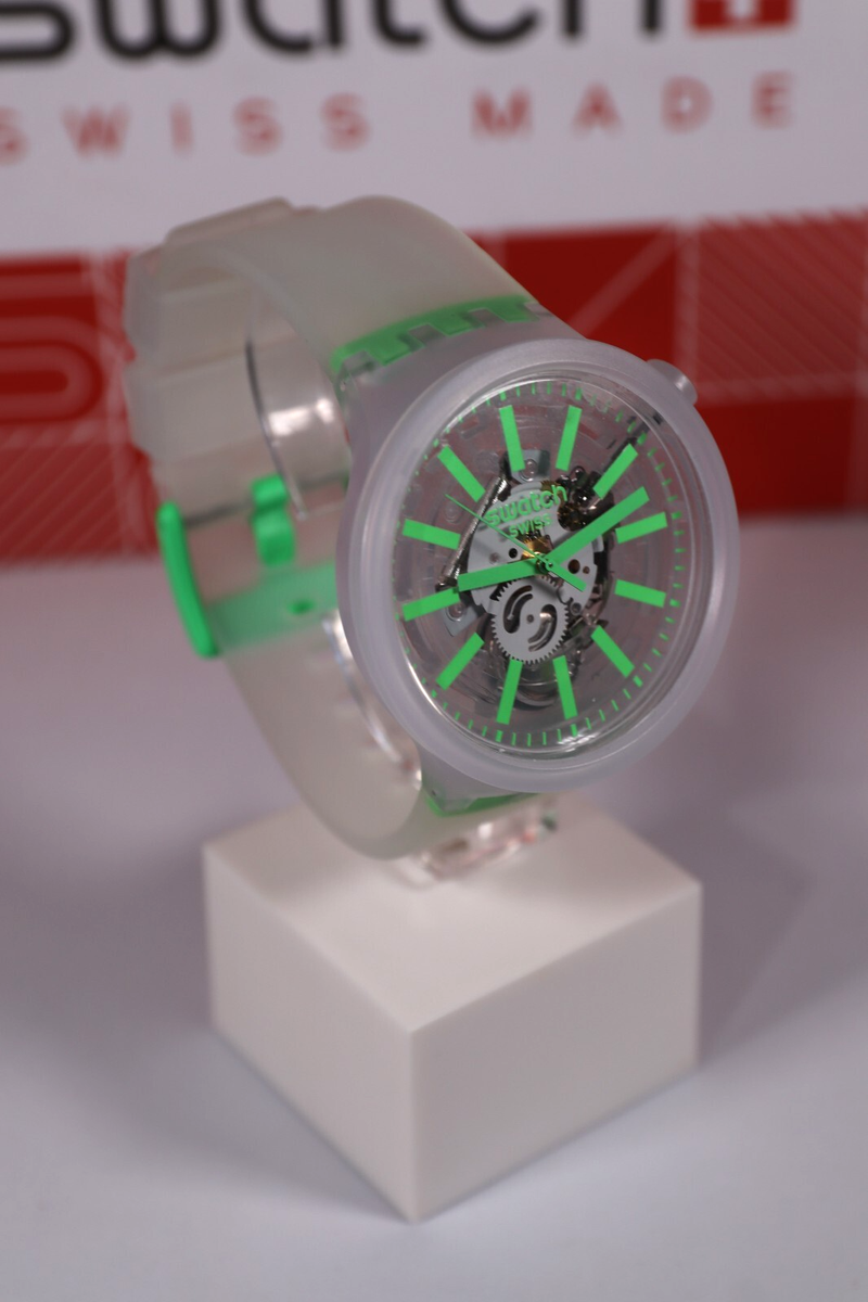 Swatch Big Bold Greeninjelly Watch SO27E104 Analogue Silicone