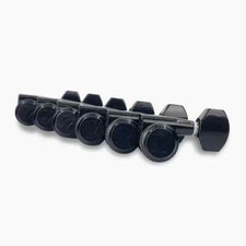True-Lok Mini Locking Tuners - 6-In-Line, Single Pin, Black